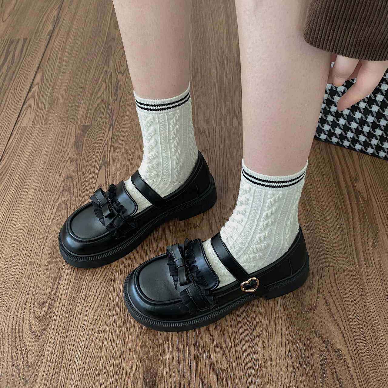 New British Style All-match One-word Buckle Belt Mary Jane Shoes Women's Casual Soft Leather Loafers Small Leather Shoes
