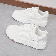 Women's Casual Platform Sneakers, Versatile Lace Up Outdoor Shoes, Comfortable Low Top Skate Shoes plus size