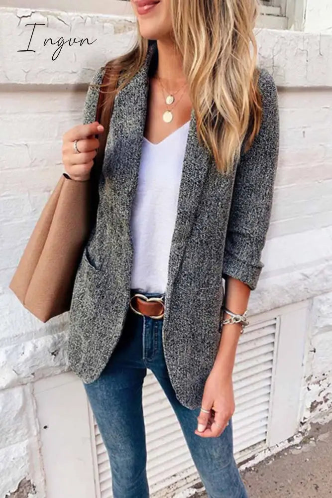 Ingvn -  Casual Slim Suit Jacket Tops(4 Colors)