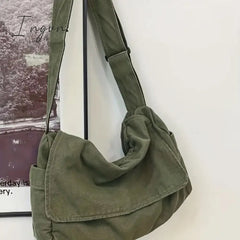 Ingvn - Women's Messenger Bag Vintage Handbag Canvas Teenager Shoulder Tote Bags Casual Handbag Crossbody Handbags