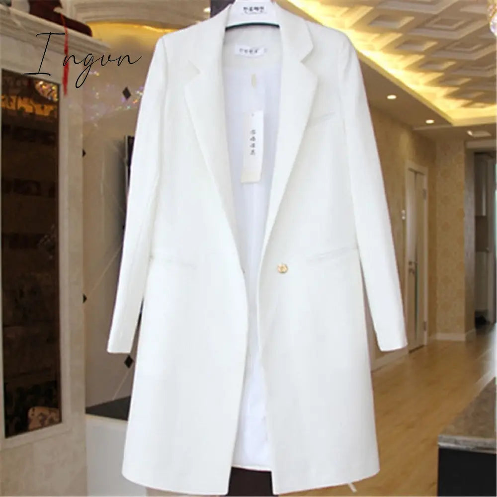 Ingvn - Spring Autumn Blazers Women Small suit Plus size Long sleeve jacket Casual tops female Slim Wild Blazers Windbreaker coat