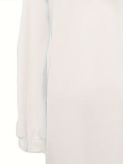 Vibrant Solid Color Split Hem Hooded Dress - Cozy Long Sleeve Plunge Neck Design, Soft Casual Wear for Fall and Winter Seasons, Women's Stylish Clothing for Daily Life