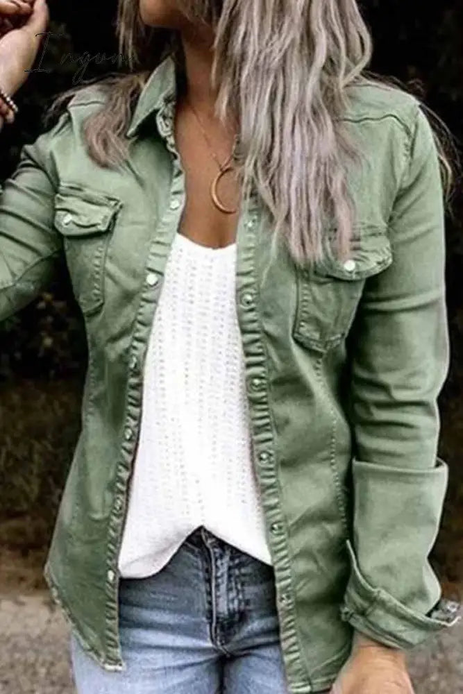 Ingvn - Fashion Long Sleeve Regular Outerwear(4 Colors)