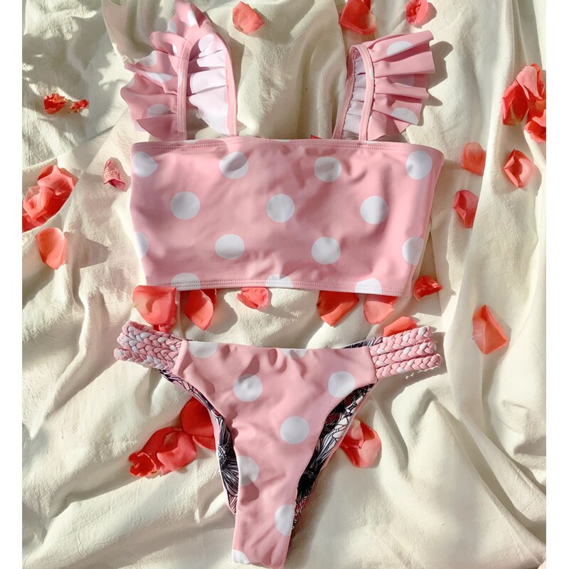 Floral Print Swimsuit Women Bathing Suit Bikinis Biquini High Cut Swimwear Sexy Push Up Bikini Set Feminino Beach Outing