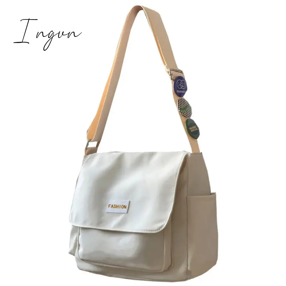 Ingvn - Women's School Messenger Bags for Women Shoulder Ladies Designer Handbag Solid Large Capacity Casual Canvas Shoulder Female Bags