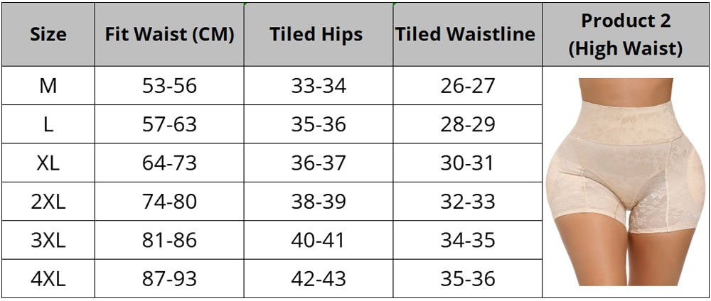 High Waist Trainer Body Shaper Panties Hip Butt Padded Panty Butt Lifter Hip Enhancer Thick Waistband Lace Shapers Women