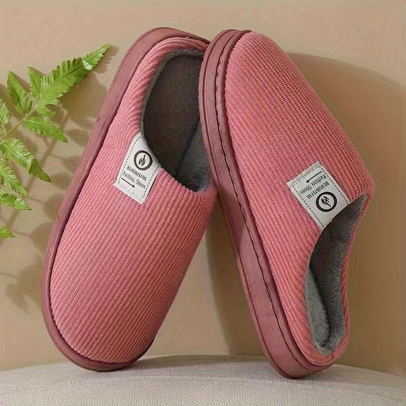 Plush Comfort Winter Slippers - Warm & Cozy, Soft Fabric Lined, Classic Style, Non-Slip Home Footwear