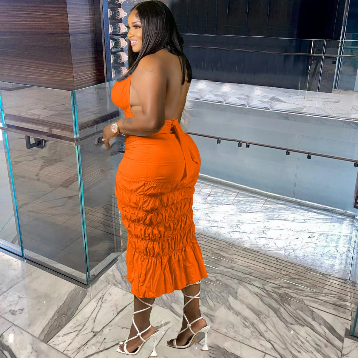 Summer Beach Style Two Piece Set Women Fashion Sexy Printed Off The Shoulder Tube Top Fold Lace-up Slit Skirt 2 Piece Suit Women