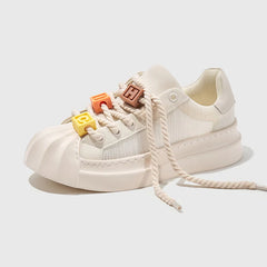 Ingvn  Ladies Shoes Round Toe Women Footwear High On Platform Off White Low Sale Offers Stylish A Light Korean Original Urban 39
