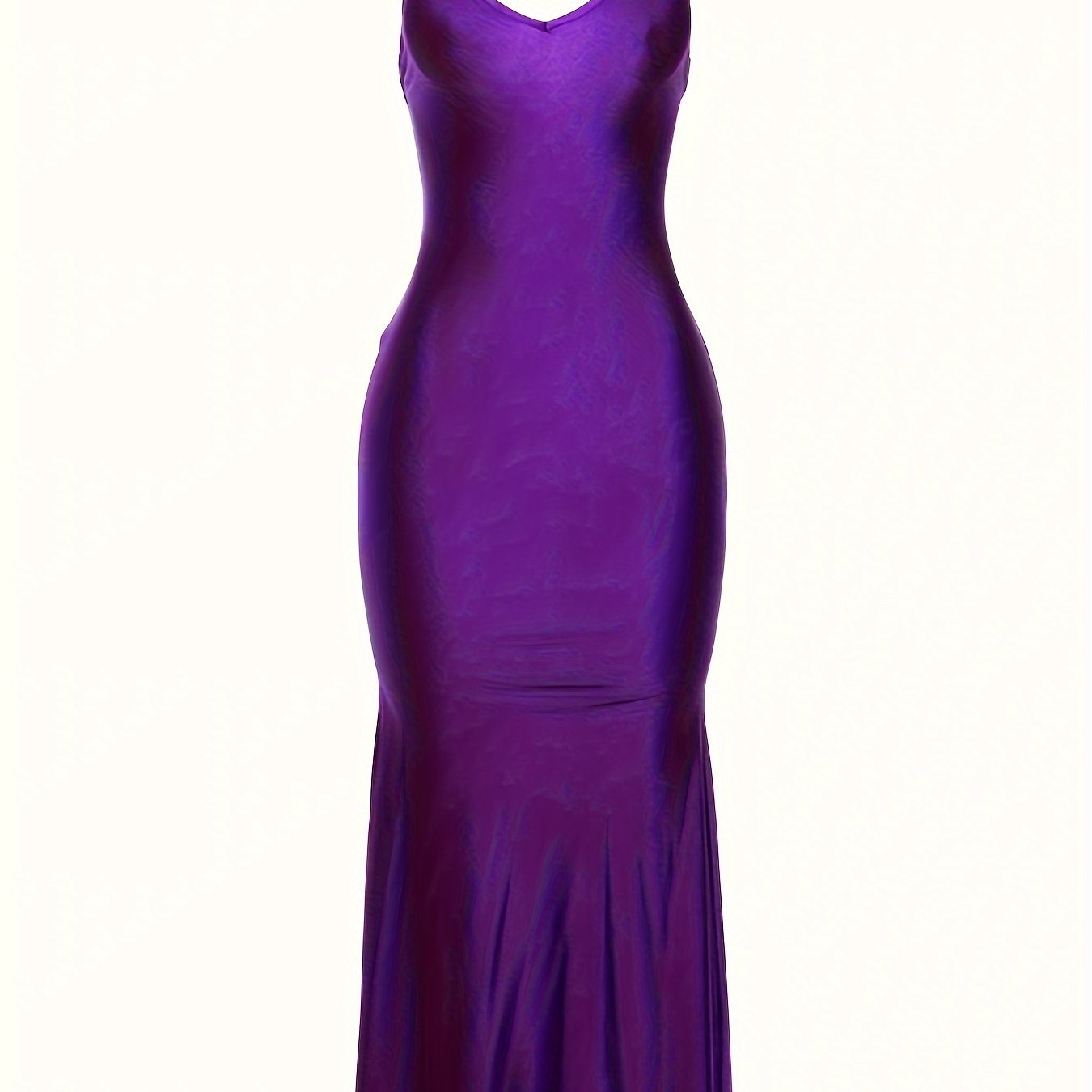 Alluring V Neck Spaghetti Strap Backless Dress - Seamless Solid Bodycon for Night Out - Fashionable Womens Clubbing Gown