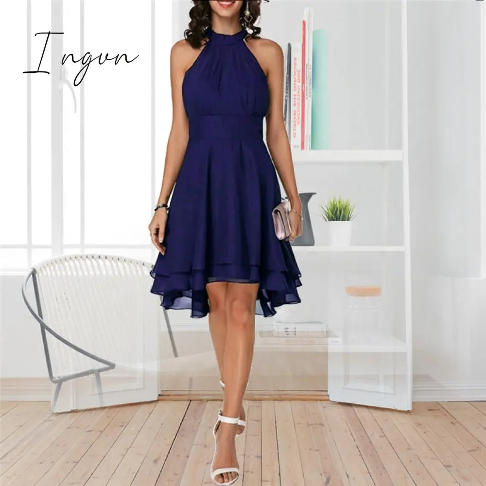 Ingvn - Slim fit round neck sleeveless dress