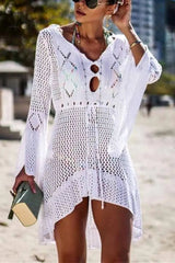 Ingvn - Hollow Knitted Beach Cover-up(4 Colors)