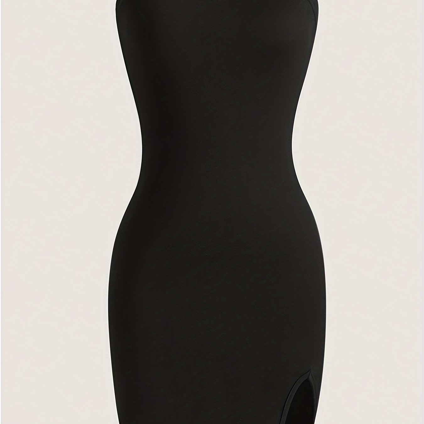 Chic Solid Split Hem Tube Dress - Flattering Strapless & Sleeveless Style - Perfect for Spring & Summer - Fashionable Womens Wardrobe Staple
