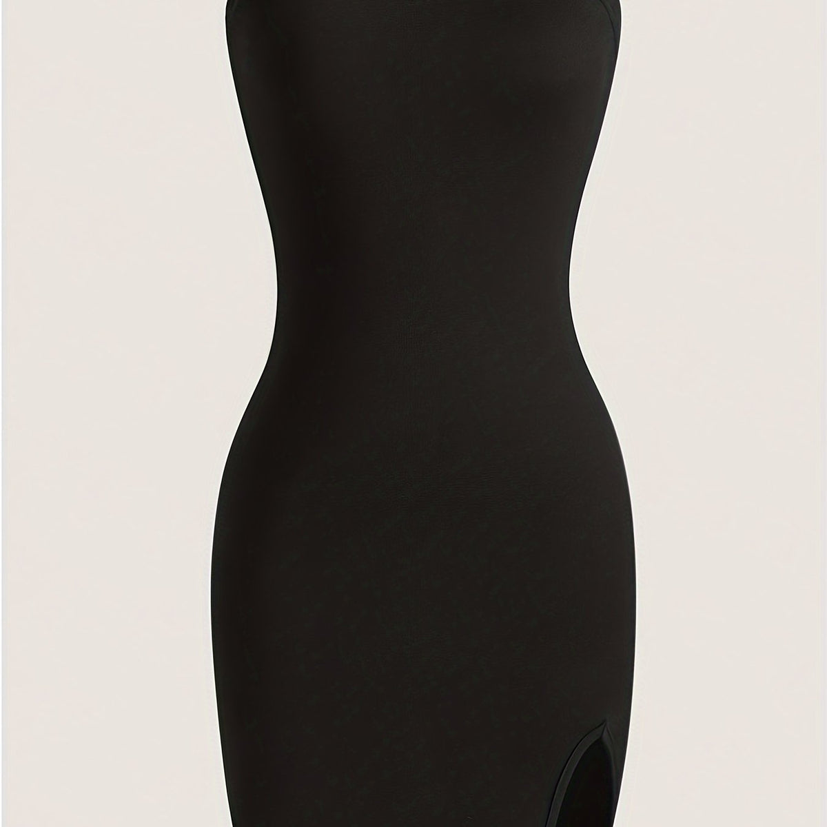Chic Solid Split Hem Tube Dress - Flattering Strapless & Sleeveless Style - Perfect for Spring & Summer - Fashionable Womens Wardrobe Staple