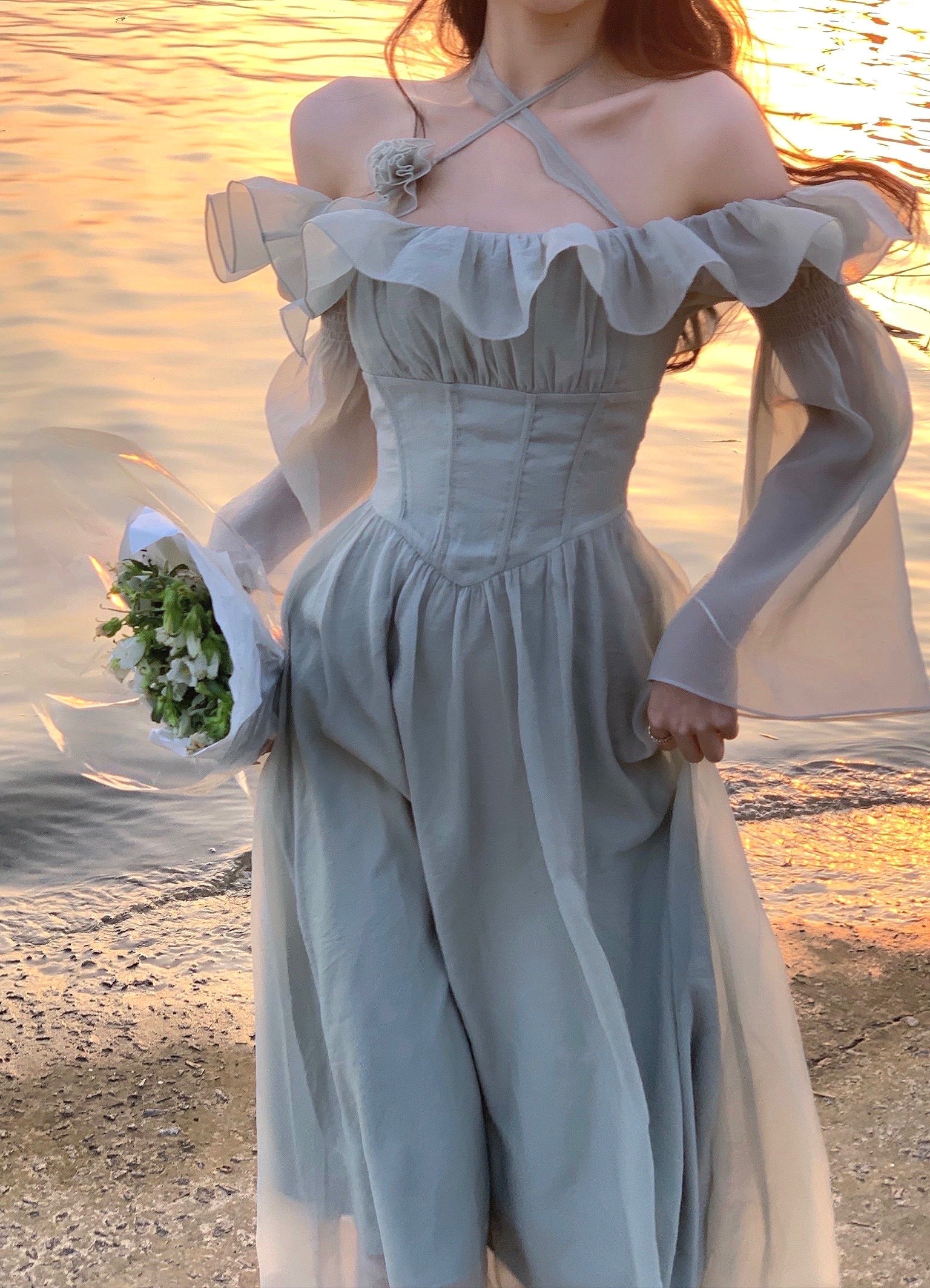 Voguable  Backless Midi Dress Women  New Summer High Waist Fashionable Elegant Office Ladies Vestidos Sexy Design Strapless Dresses