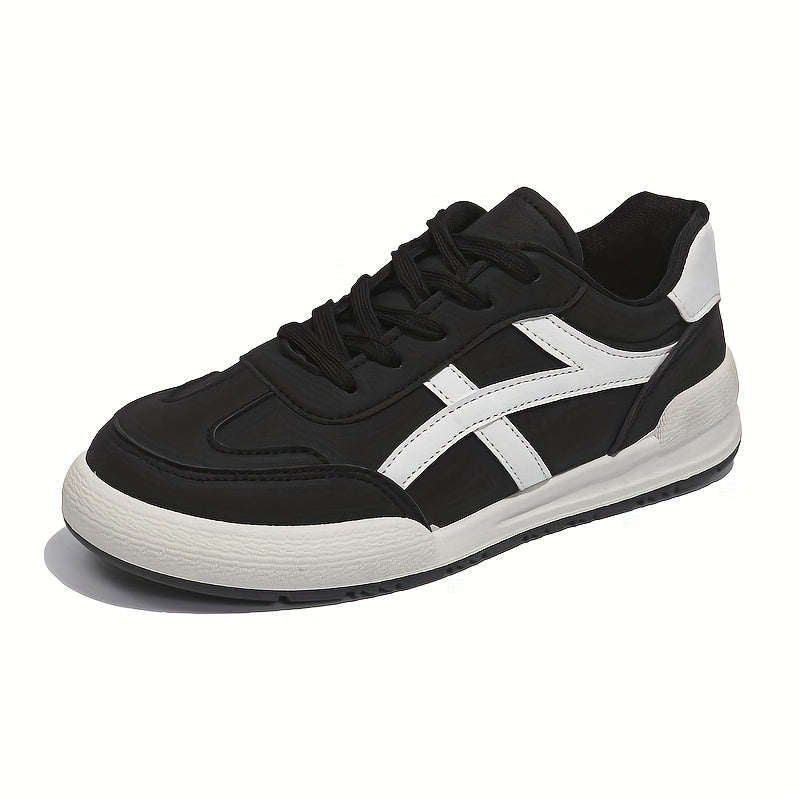 Women's Lightweight & Comfortable Casual Sneakers - Lace-Up, Low Top, Solid Color with PU Cover Upper and Rubber Sole