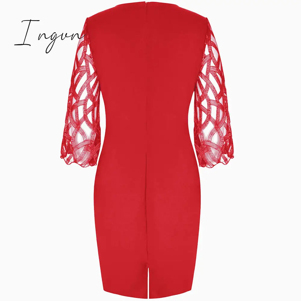 Ingvn - Party Dresses Plus Size Women's Summer Dress for Women Elegant Sequin Green Bodycon Dress Evening Wedding Outfits 4XL 5XL