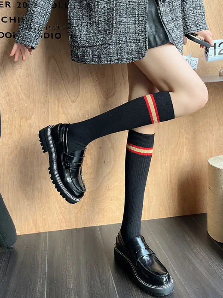 Ingvn - Fashion College Style Striped Stockings Accessories