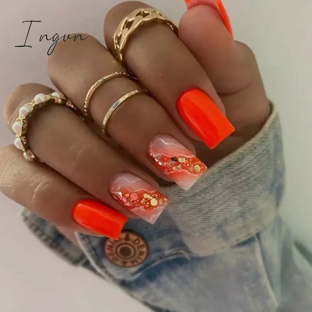 24Pcs French Tip  Press on Nails Short Coffin False Nails Simple Wearable Fake Nails Frosted Full Cover Press on Nail Tips Art