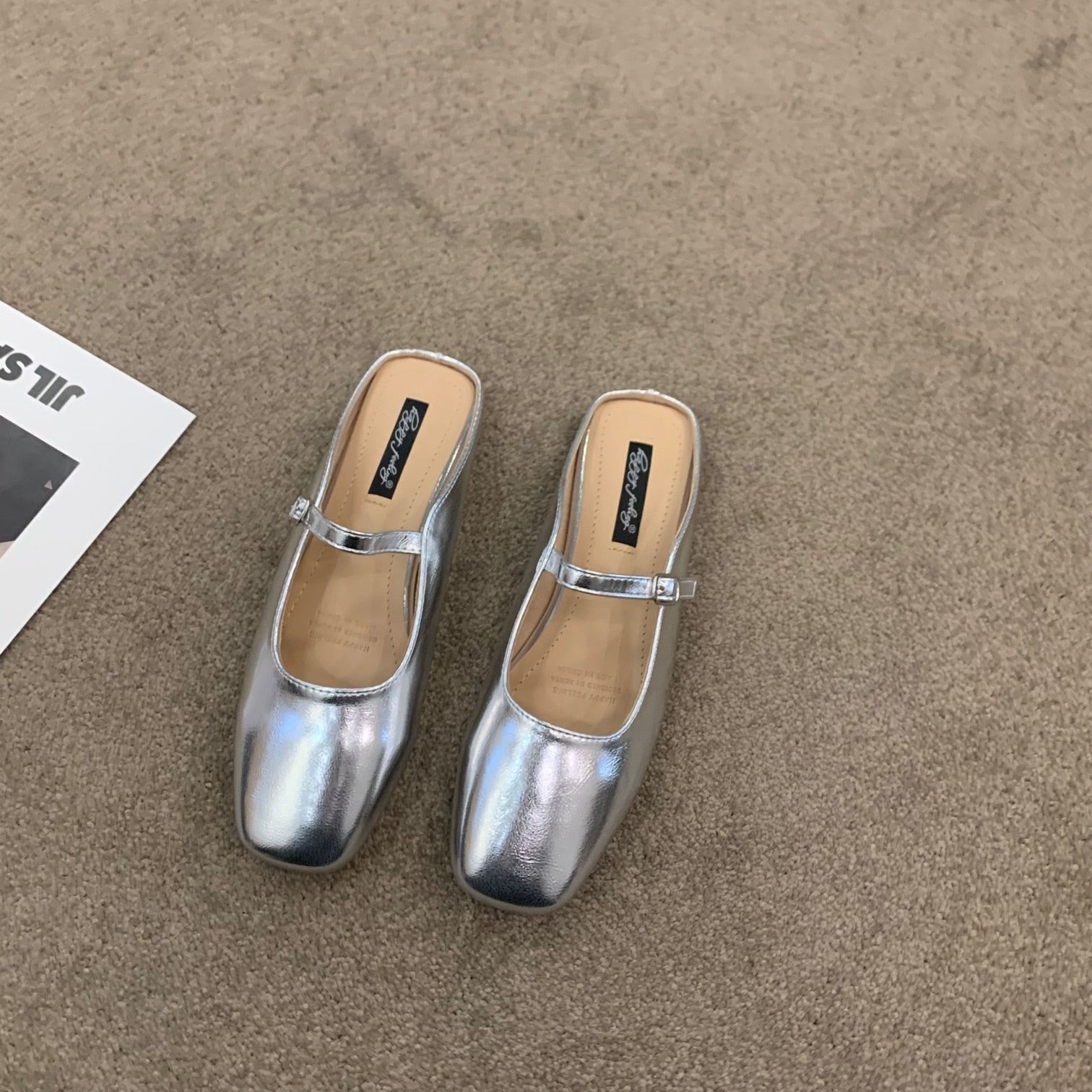 Bailamos Women Red Lightweight Shoes Square Toe  Slip On Vintage Soft Ballet Flats Female Shoes Ballet Flats Casual Sneaker Shoe