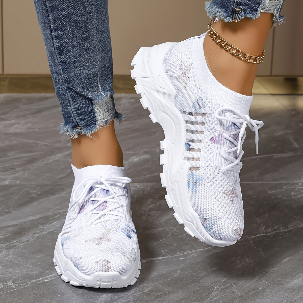 Stylish Butterfly Mesh Running Shoes - Road Running, Breathable Low-Cut Lightweight Comfortable Sneakers with Laces for Women - Perfect for Casual Daily Exercises and Outdoor Activities