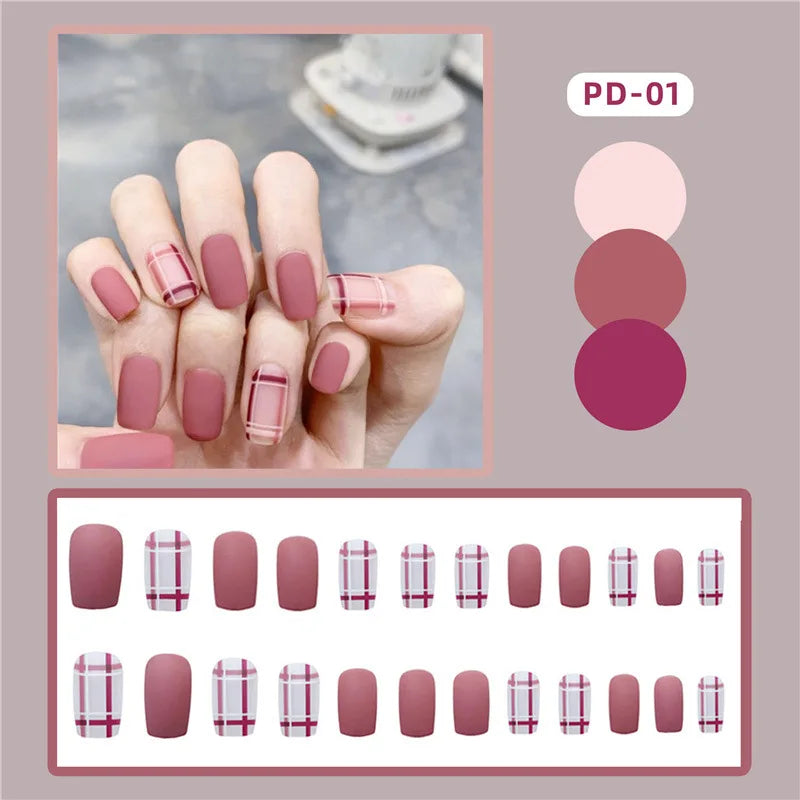 24pcs Lemon Short Wear Tips Nail False Patch Press on Nails Supplies for Professionals Artifical Fake Nails Faux Ongles Uñas