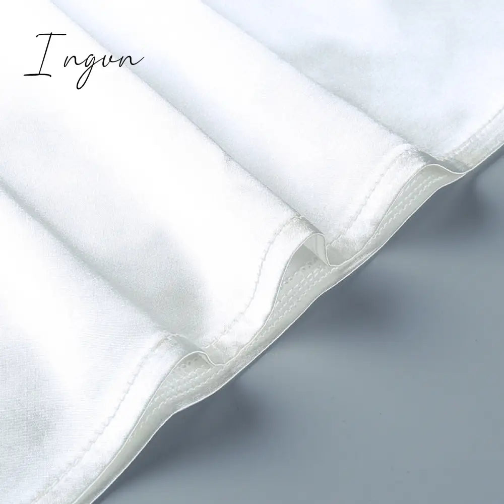 Ingvn - Sexy Hollow Out Bandage Women Dress White Asymmetrical High Waist Mini Dress Women Spring Skinny Fashion Streetwear