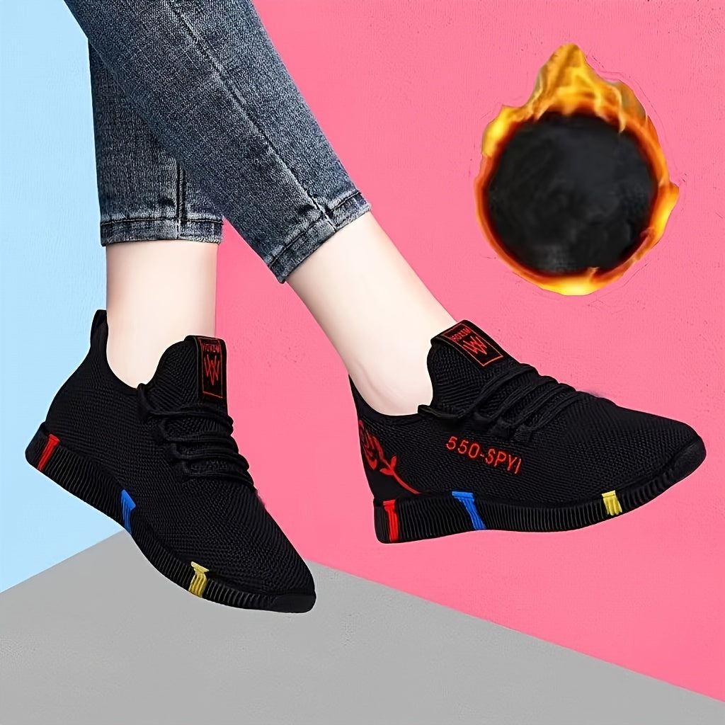 Women's Rose Pattern Sports Shoes, Stylish Low Top Walking Sneakers, Lightweight & Breathable Outdoor Trainers