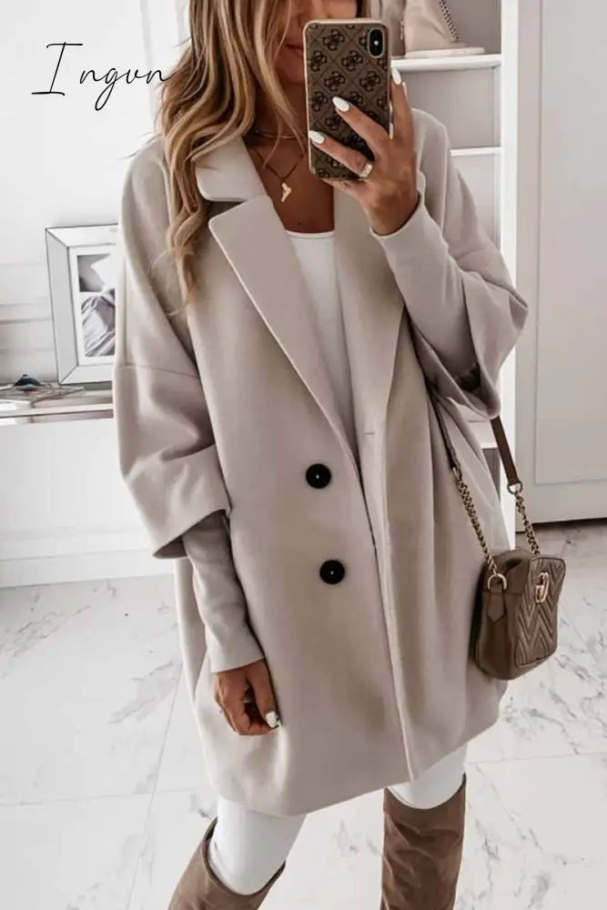Ingvn -  Stylish Design With Pocket And Buttons Coat