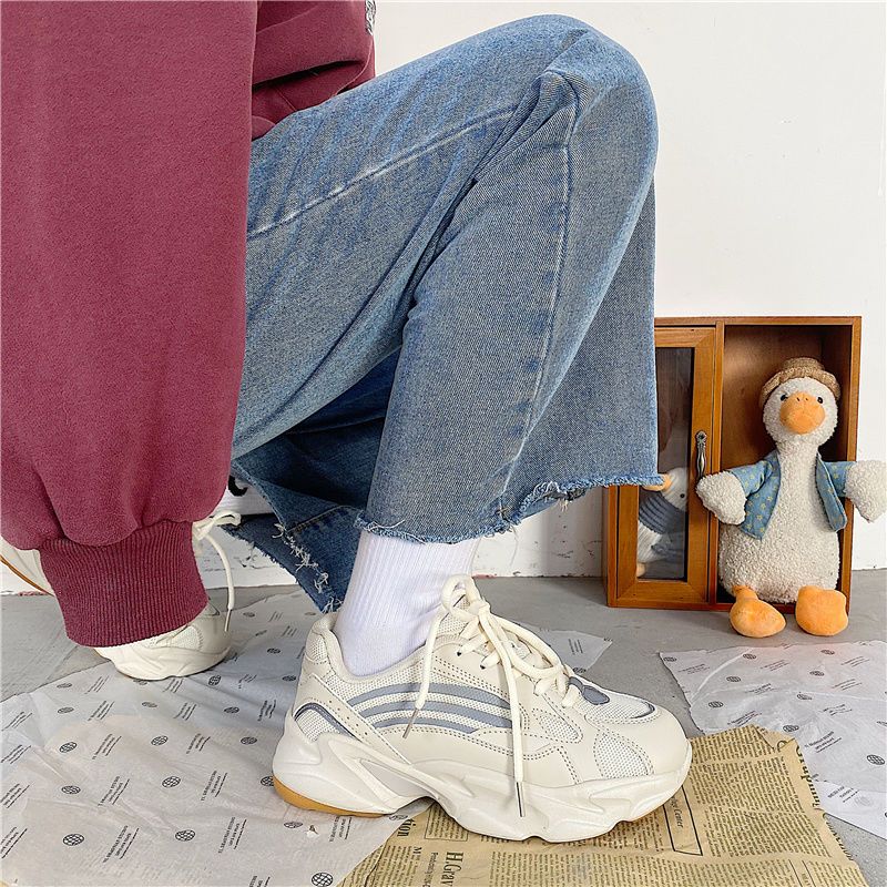 Pphmm Women Sneakers 41 Platform Chunky Fashion Casual Shoes 42 Reflective Comfortable Thick Sole Ladies White Flats Vulcanize Shoes