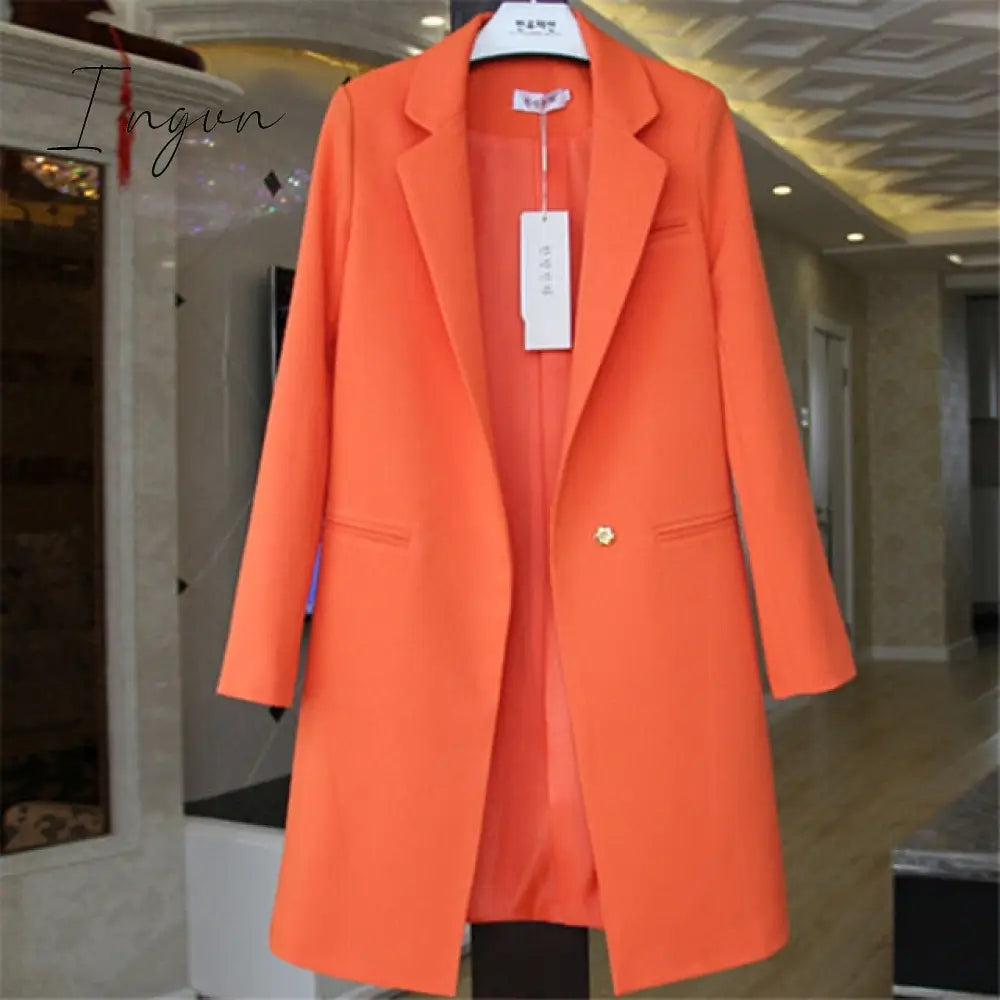 Ingvn - Spring Autumn Blazers Women Small suit Plus size Long sleeve jacket Casual tops female Slim Wild Blazers Windbreaker coat