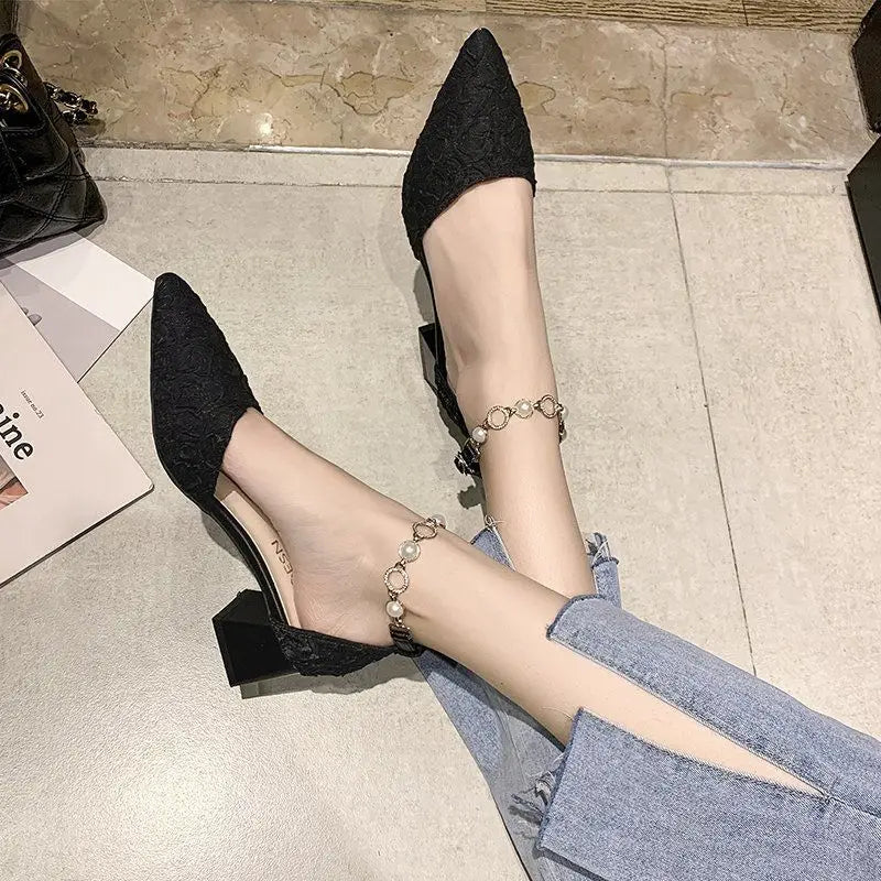 Sandals Woman Elegant Designer Block Heels Sandal Summer New Chunky High Heeled Women's Shoes Trend Shoe Sexy Party Fashion
