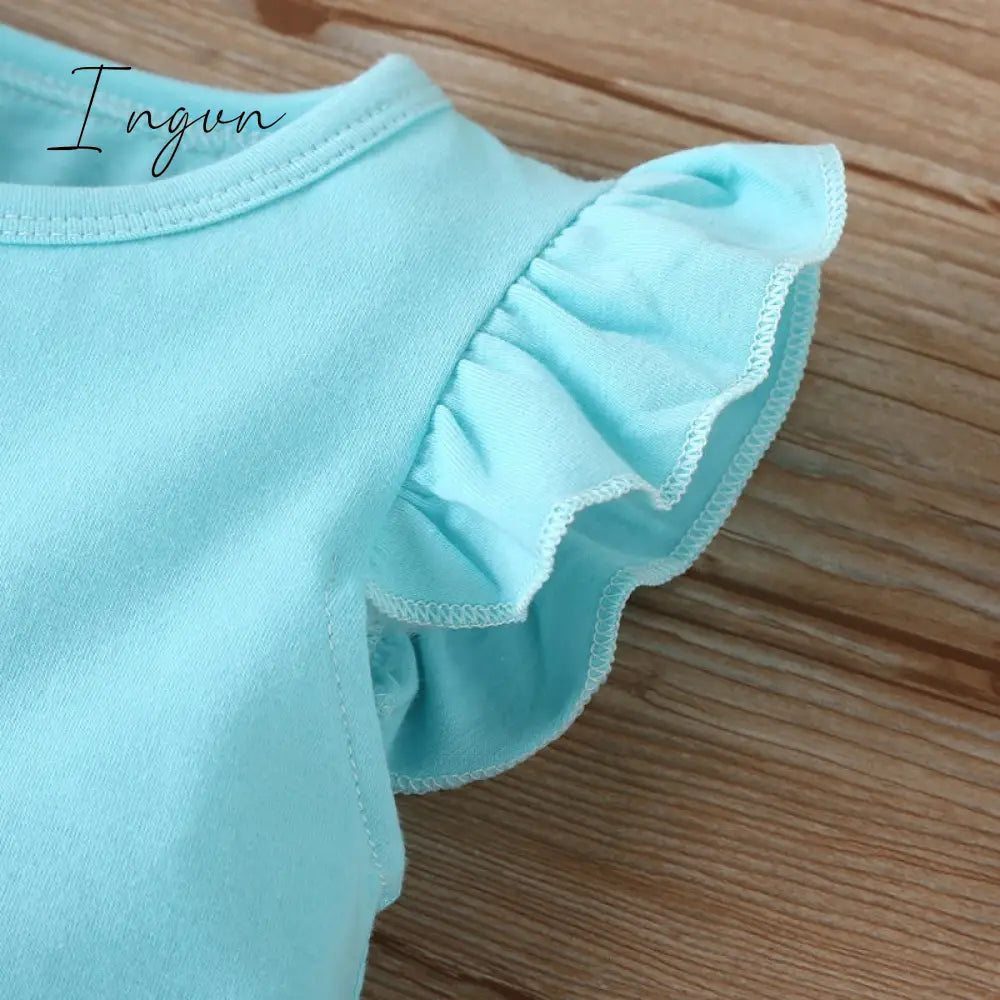 Ingvn - New Summer Baby Girls Tutu Dress Children Party Little Girl Kids Clothes Flying Sleeve Princess Rainbow Patchwork Outfits Dress
