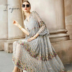 Ingvn - Trends high quality New Summer Brand Fashion Women High-end Luxury Vintage Sexy Slim Elegant Bead Embroidered Stitch Strap Lace Dress Y16