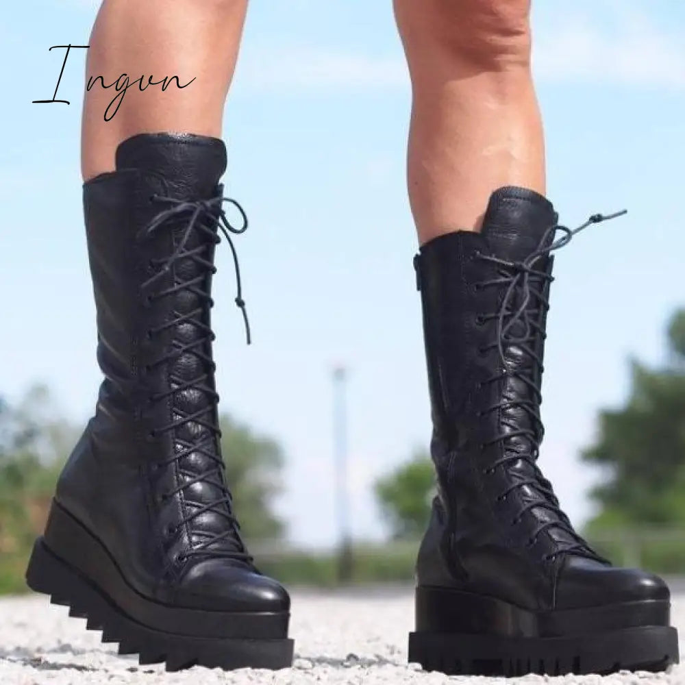 Ingvn - Women's Faux Leather Boots