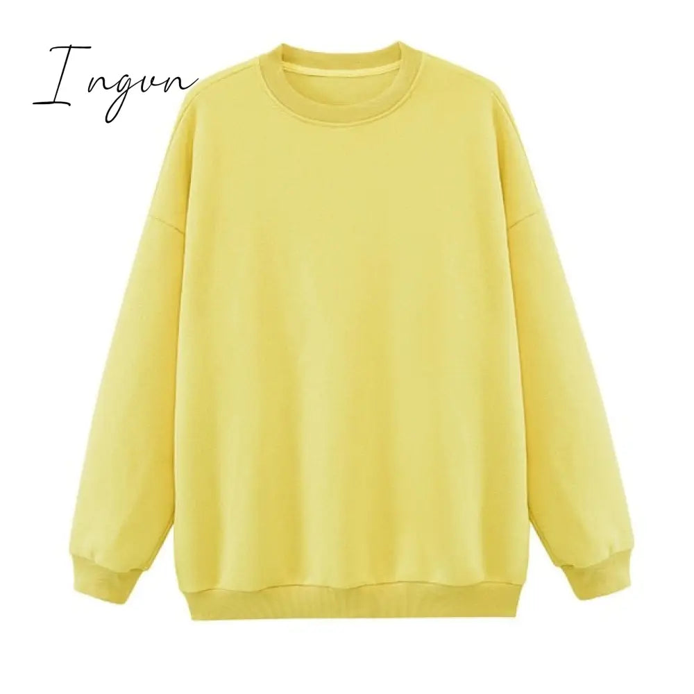 Ingvn - toppies Womens Tracksuits Hooded Sweatshirts Autumn Winter Fleece Oversize Hoodies Solid Pullovers Jackets Unisex Couple