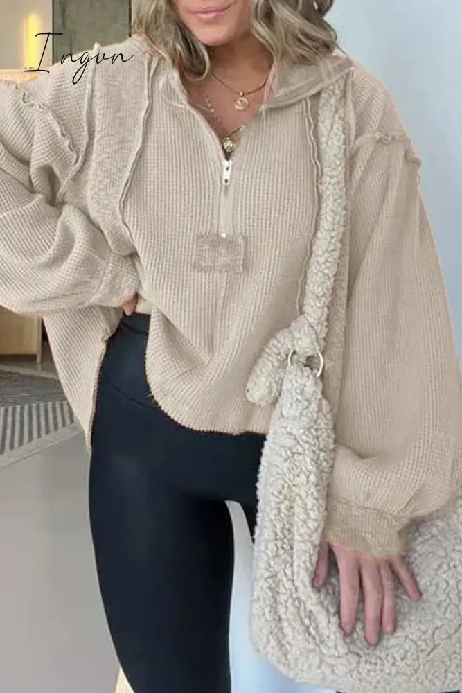 Ingvn - Casual Solid Make Old Turndown Collar Tops