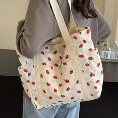 Ingvn  Fashionable Beautiful Corduroy Shoulder Bag Personalized High Grade Commuting Handbag Casual Simple Large Capacity Mommy Bag