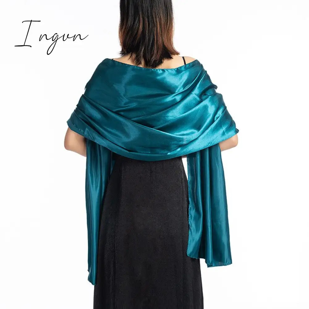 Ingvn - 16 Colors Shrugs for Women Evening Cape Dress Wraps Shawls 240*70cm Satin Long Formal Wedding Party Prom Wraps Ladies Bolero