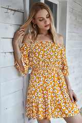 Ingvn - Dainty Daisy Off The Shoulder Dress