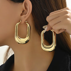 1 Pair of Chic U-Shaped Punk Iron Earrings - Minimalist Jewelry for Daily Wear, Stylish Accessories for Women, Perfect for Casual Outings and Work