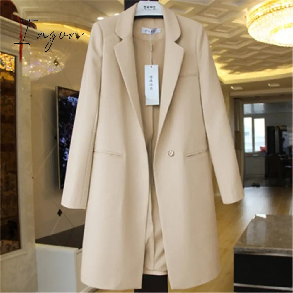 Ingvn - Spring Autumn Blazers Women Small suit Plus size Long sleeve jacket Casual tops female Slim Wild Blazers Windbreaker coat