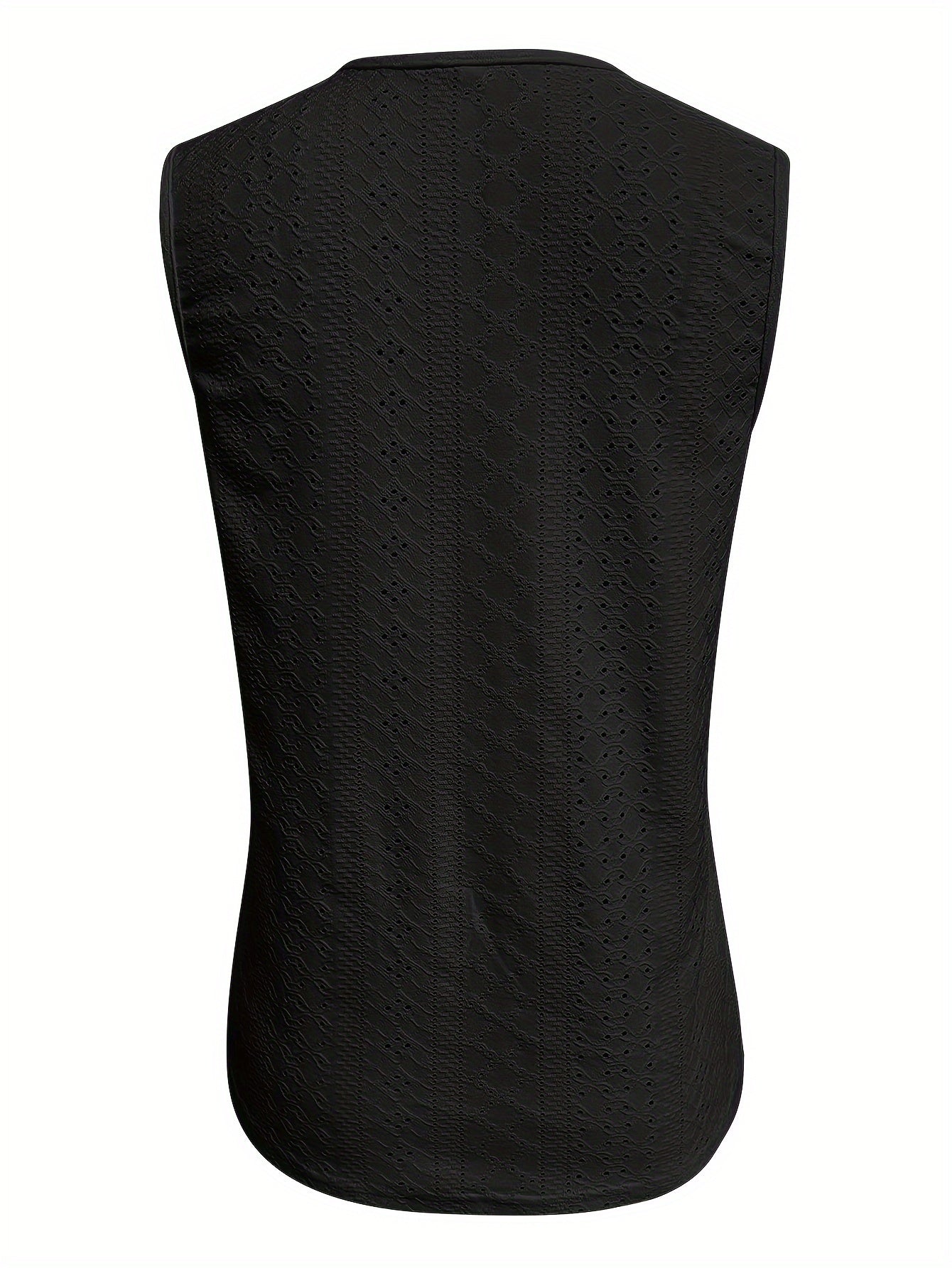 Eyelet Solid Tank Top, Casual Sleeveless Tank Top For Summer, Women's Clothing