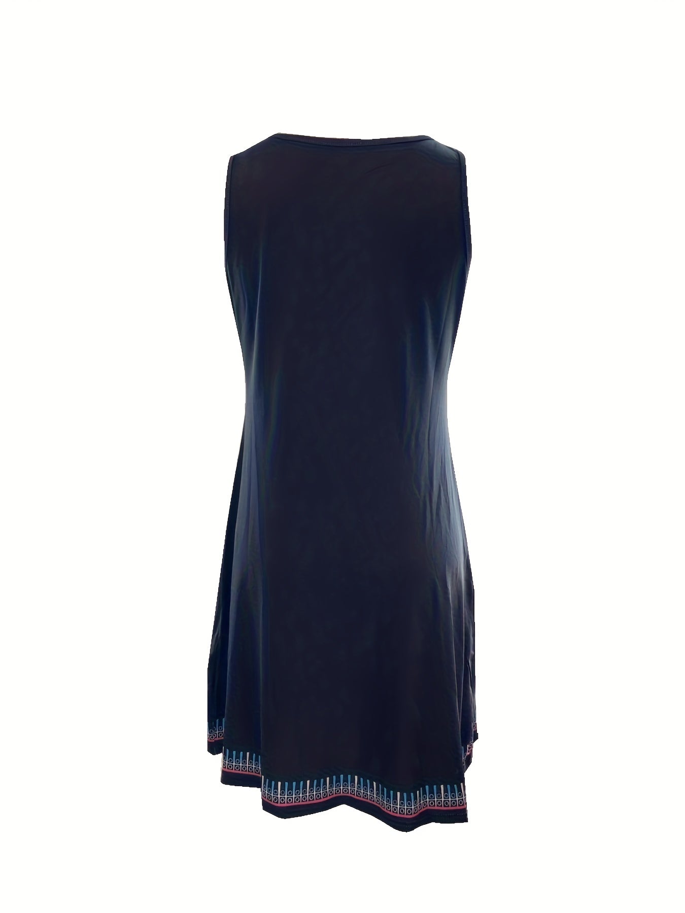 Bohemian Chic Floral V-Neck Dress - Breezy Sleeveless Design - Perfect for Summer Outings - Women's Fashion