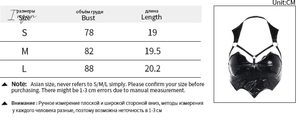 Ingvn - Gothic Summer PU Black Camis Women Punk Grunge Sleeveless Sexy Halter Crop Top Streetwear Aesthetic Hollow Out Camisole
