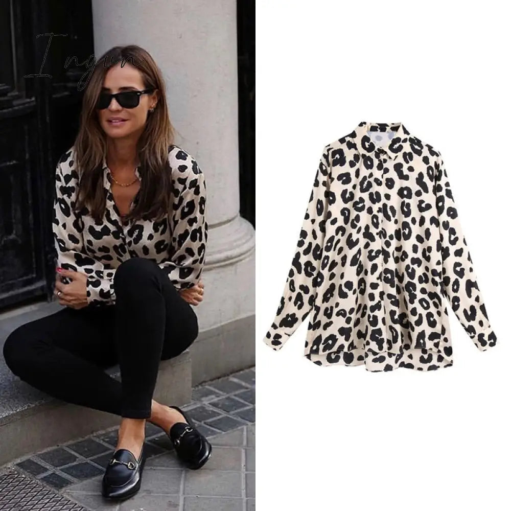 Ingvn - women satin blouse long sleeve zebra print shirts vintage office ladies tops femme chandails fashion blusa de mujer Chandails