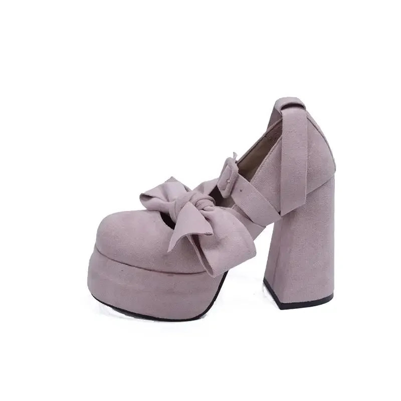 Ingvn  Platform Women Mary Jane Shoes Ladies Fashion Cross-tied Thick High Heel Footwear Women's Elegant Dress Pumps Shoes