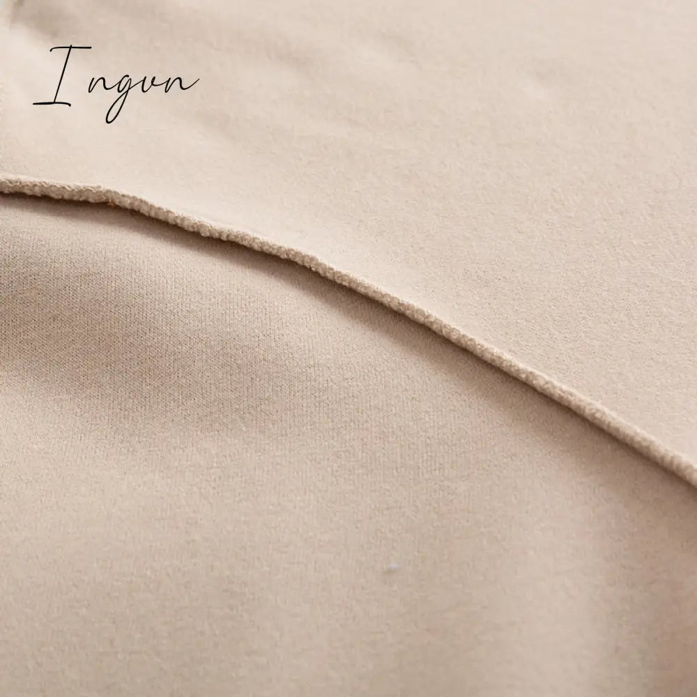 Ingvn - Thick Cotton Oversized Women Sweatshirt Hoodies Casual Loose Long Sleeve Harajuku Streetwear Crop Pullover Plus Size Ropa Mujer