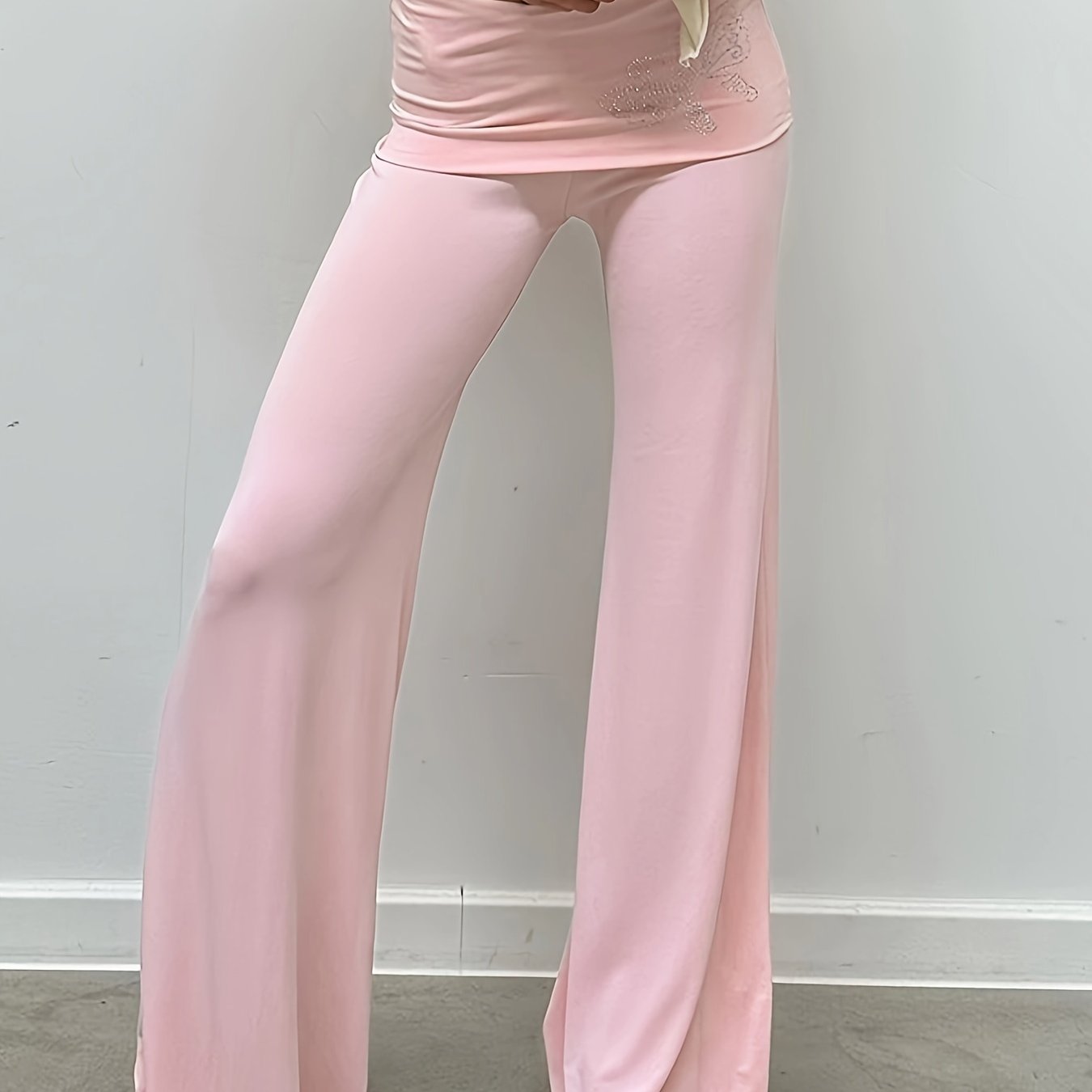 Elegant Rhinestone Butterfly Flowy Pants - Comfortable, Breathable Fabric, Perfect for Any Occasion - Women's Fashion