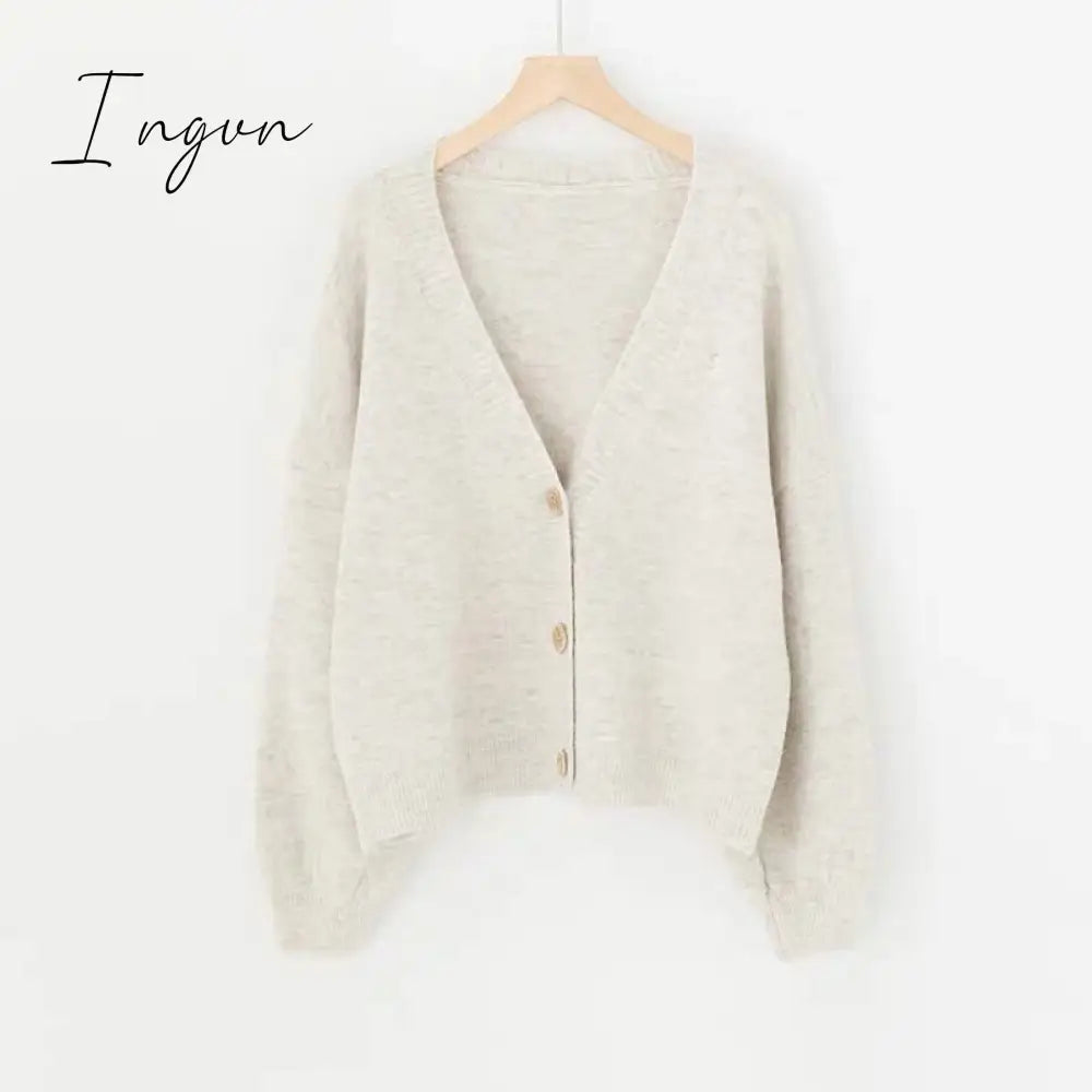 Ingvn - Women Cardigans Sweater Tops Cashmere Casual Sweater Jacket Chic Tops Woman's Sweater Cardigans jersey knit Jumpers